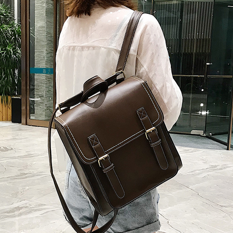 Fashion Backpack Women - Vintage Backpack Female Pu Leather Bag