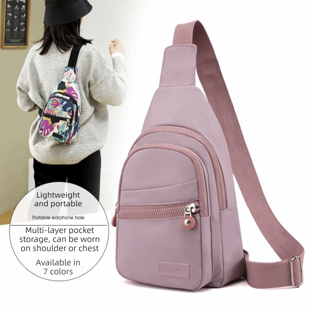 Sling Backpack Shoulder - Nylon Women's Chest Bags Waterproof Zipper