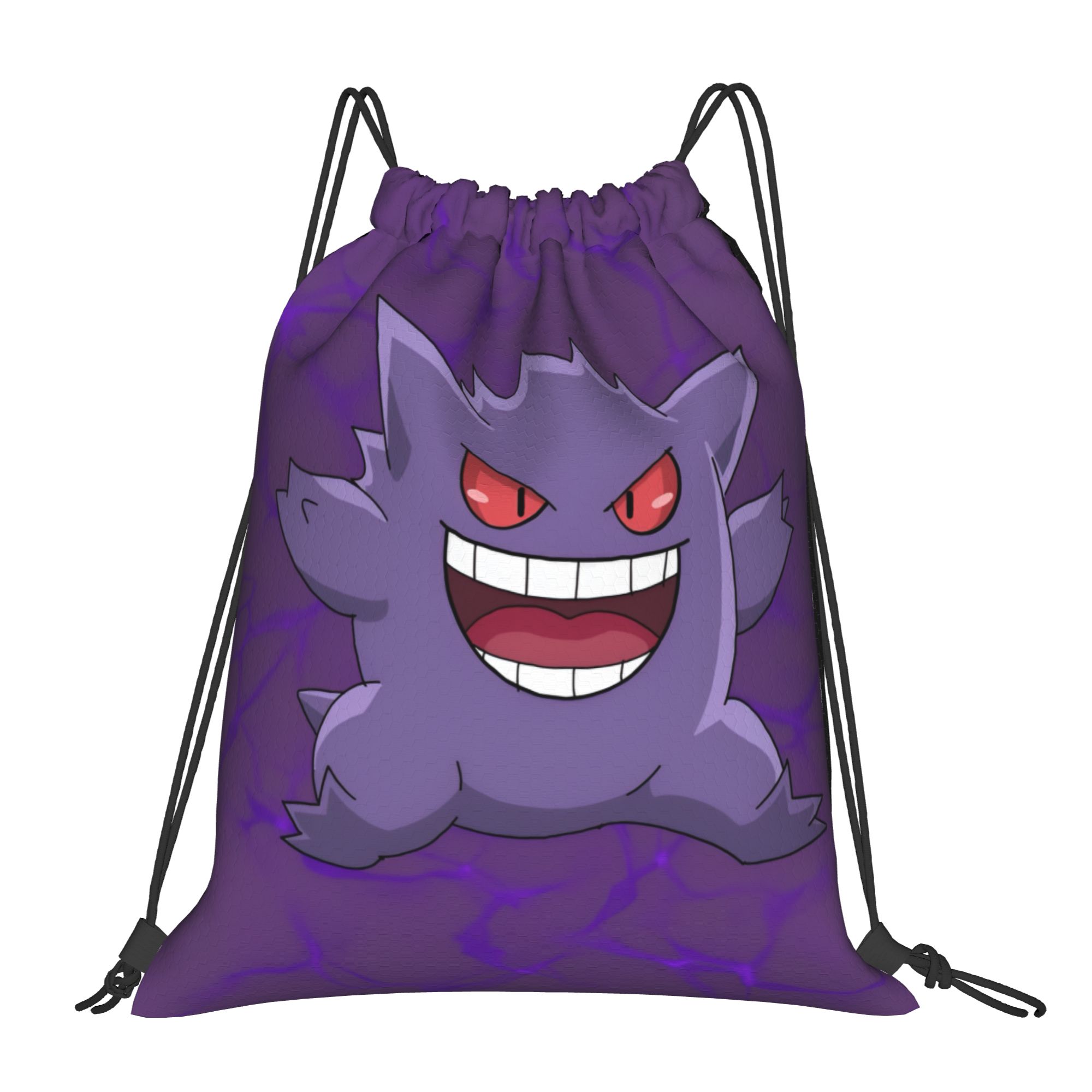 Drawstring Gym Bag - Custom Pokemoned Gengars Drawstring Backpack Sports