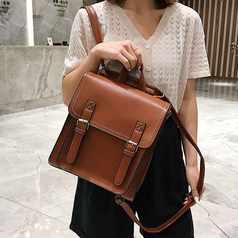 Vintage Backpack Female Pu Lea - Fashion Backpack Women ulasan dan harga