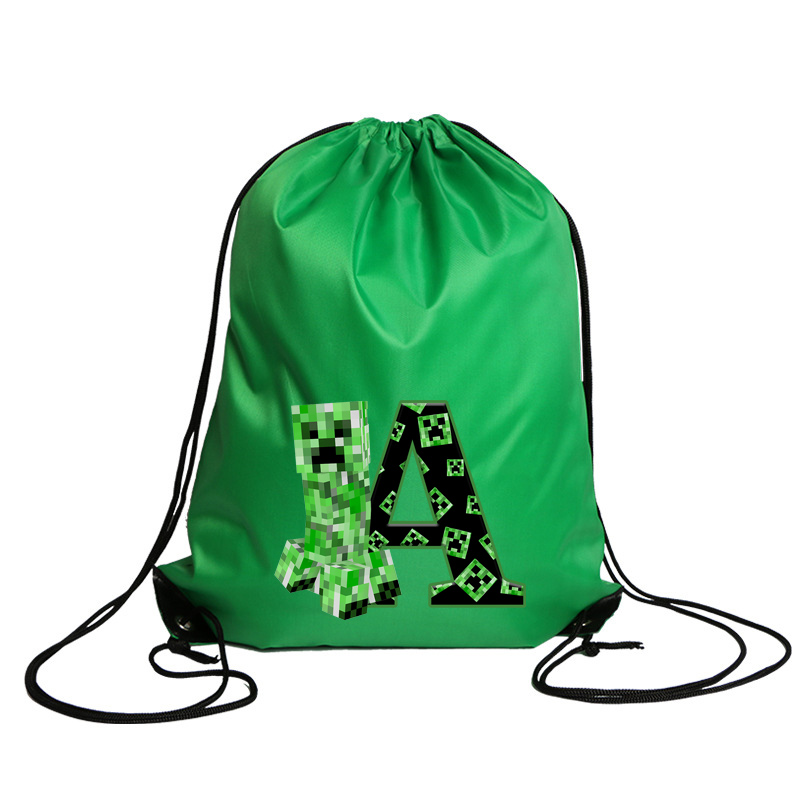 Cartoon Minecrafted Polyester  - Drawstring Gym Bag ulasan dan harga