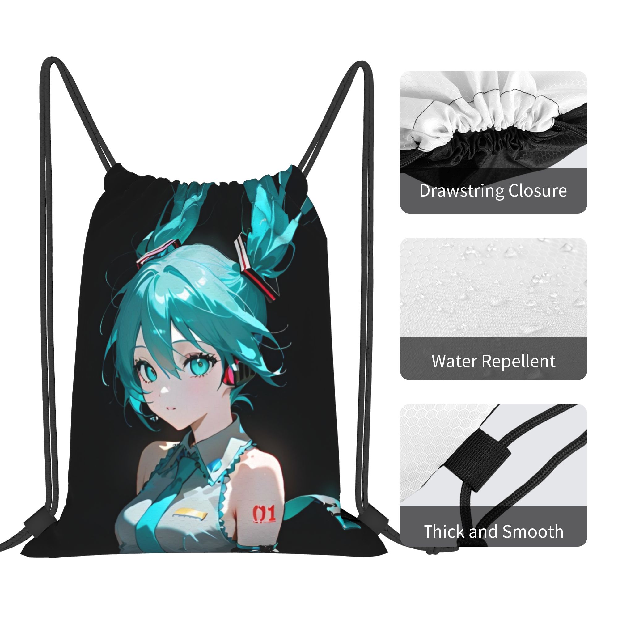 H-Hatsunes Mikus Bag Drawstrin - Drawstring Gym Bag ulasan dan harga